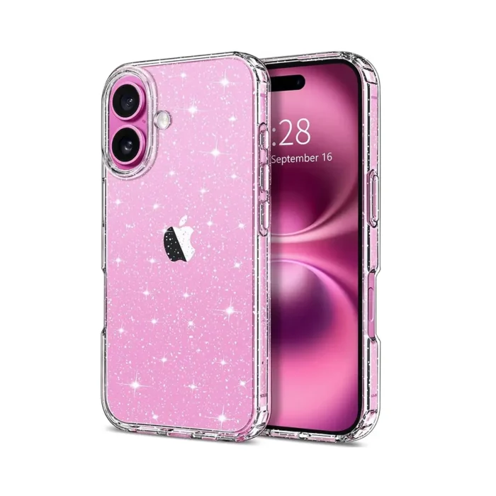Coque iPhone 16e Antichoc Transparente à Paillettes