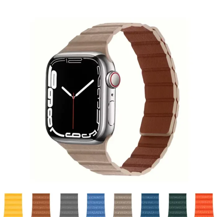 Bracelet magnétique Slim en cuir pour Apple Watch