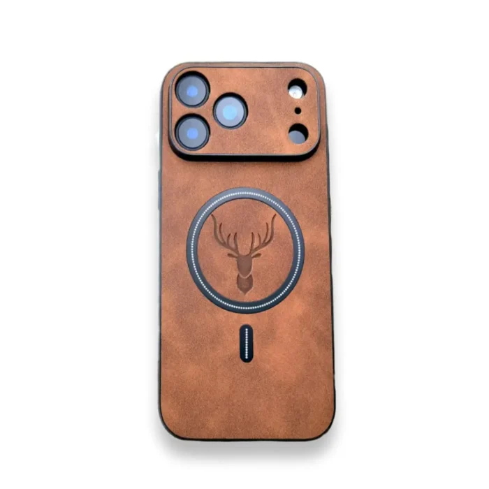 Coque iPhone 17 Pro MagSafe cuir brun foncé