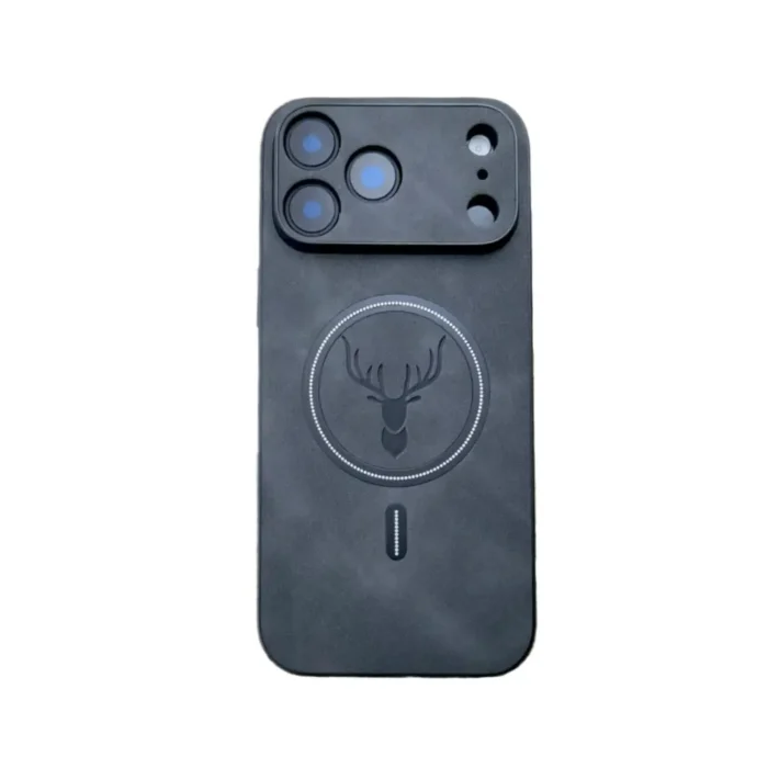 Coque iPhone 17 Pro Noire Motif Cerf