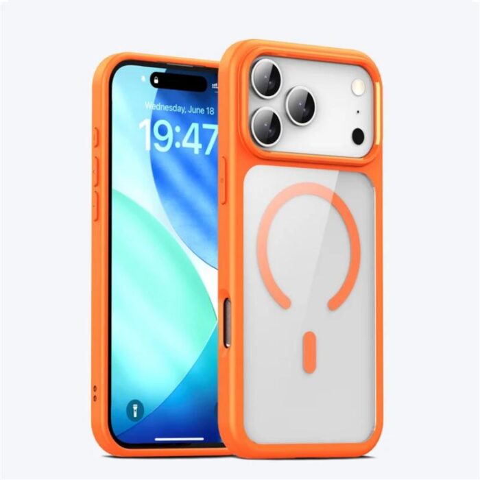 Coque iPhone 17 Orange Transparente