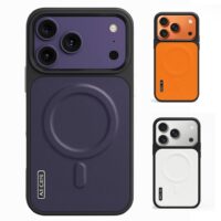 Coque MagSafe en cuir de luxe pour iPhone 17 Pro