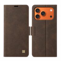Étui iPhone 17 Cuir Brun Porte-Cartes et Support
