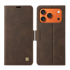 Étui iPhone 17 Cuir Brun Porte-Cartes et Support