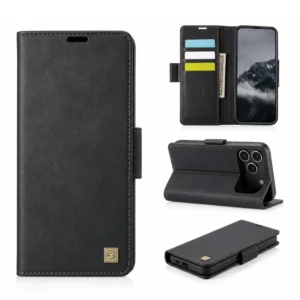 Étui iPhone 17 Cuir Élégant avec Porte-Cartes et Support