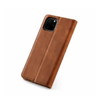 Coque Cuir Portefeuille iPhone 16 Brun