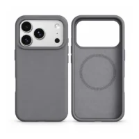 Coque iPhone 18 Pro Silicone Bleu Gris