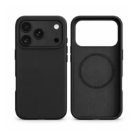 Coque iPhone 18 Pro Silicone Bleu Noir