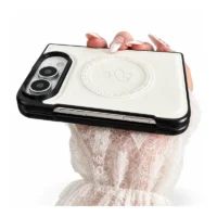 Coque iPhone Duo Cuir Brun Magnétique & Protection | iZPhone