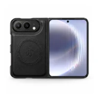Coque iPhone Duo Cuir Brun Magnétique & Protection | iZPhone Noir